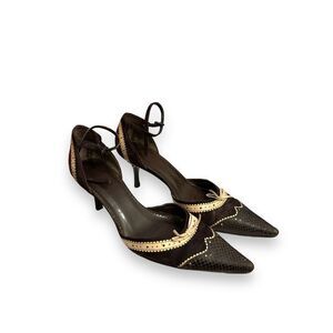 Vintage ALDO chocolate couture pointed toe heels sz 39 or 8.5 women’s designer l